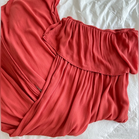 Elan Coral Orange Beach Strapless Jumpsuit size M - Picture 11 of 13